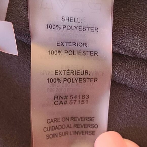 Calvin Klein Womens Black Gromit Tie V Neck Collared Roll Tab Sleeves Blouse - Picture 8 of 9